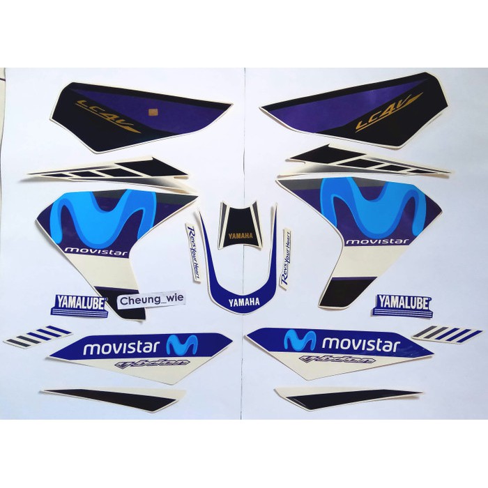 lis body stiker striping yamaha new vixion lightning / Sinchan NVL livery Movistar putih