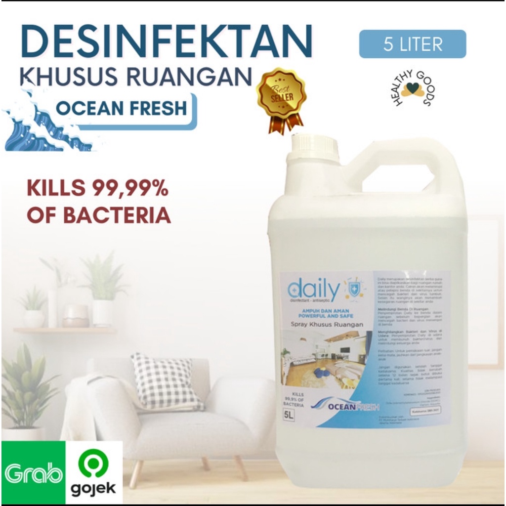 DISINFEKTAN ANTISEPTIC 5L KHUSUS UNTUK RUANGNA REFFIL GRAB &amp; GOJEK