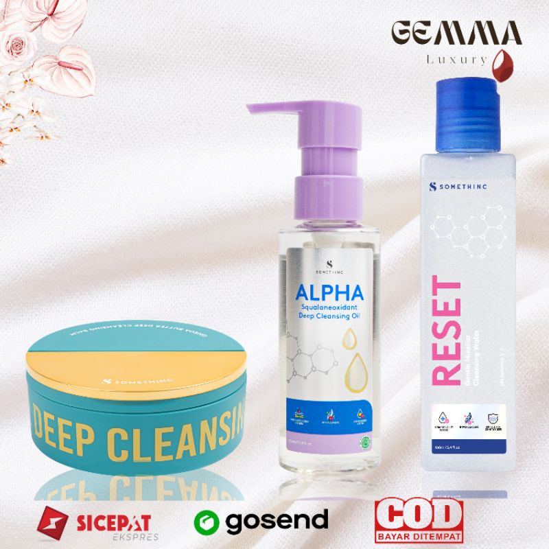 (GOSEND/COD) SOMETHINC RESET GENTLE MINERAL CLEANSING WATER - MAGIC WATER PEMBERSIH MAKEUP | OMEGA BUTTER DEEP CLEANSING BALM | ALPHA SQUALANEOXIDANT DEEP CLEANSING OIL