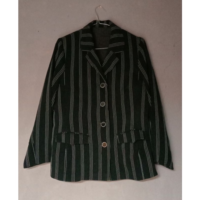 PRELOVED BLAZER HITAM-BLAZER FORMAL, KANTOR, BLAZER HITAM GARIS-GARIS