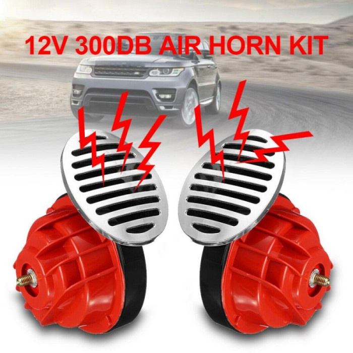 Isi 2 Pcs Klakson Keong Mobil Motor Loud Air Horn 12V DC 300dB 12 Volt