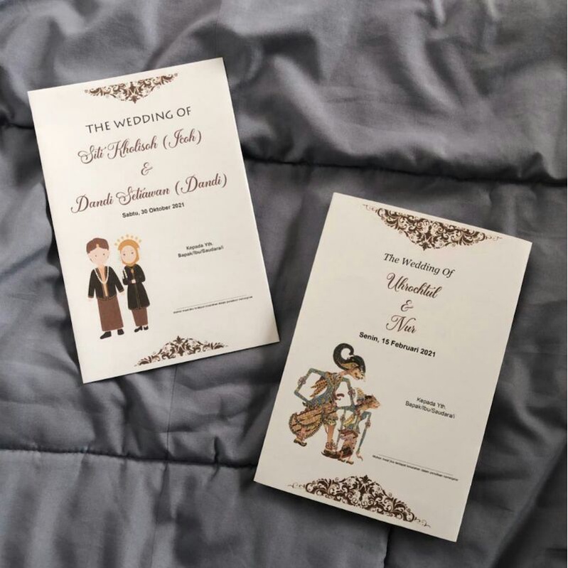 Undangan Pernikahan Pengantin Jawa, Invitation Card, tema jawa, undangan wayang, murah, bahan tebal,