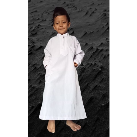 gamis putih polos anak/ gamis terbaru  jubah anak