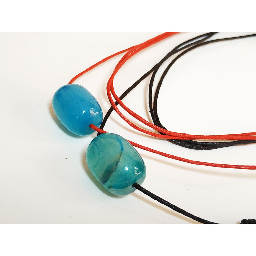 VeE Kalung Liontin Batu Giok Biru Transparan - Kalung Terapi Kesehatan