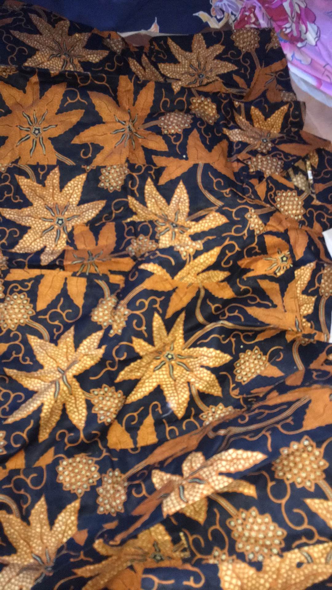 Dt Collection  - Kemeja Batik  Pria  Motif Daun Coklat Lengan Pendek