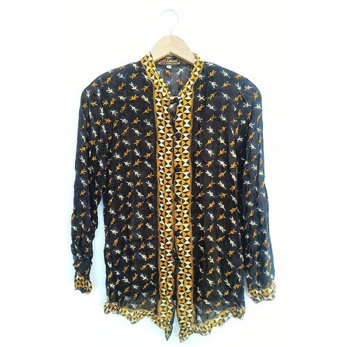 Kemeja Wanita Lengan Panjang Batik Motif Daun