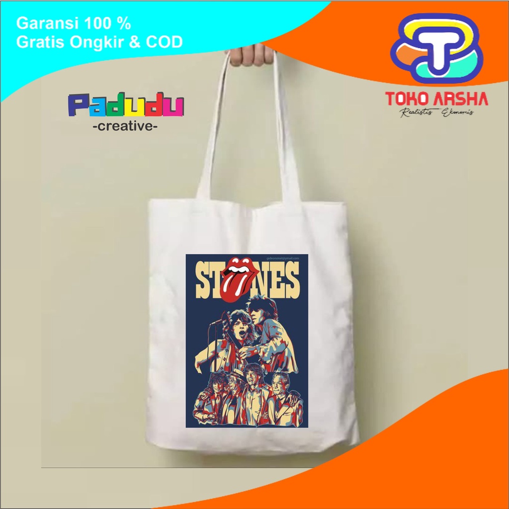 rolling stones blind Tas Totebag Aesthetic Vintage Toko_arsha