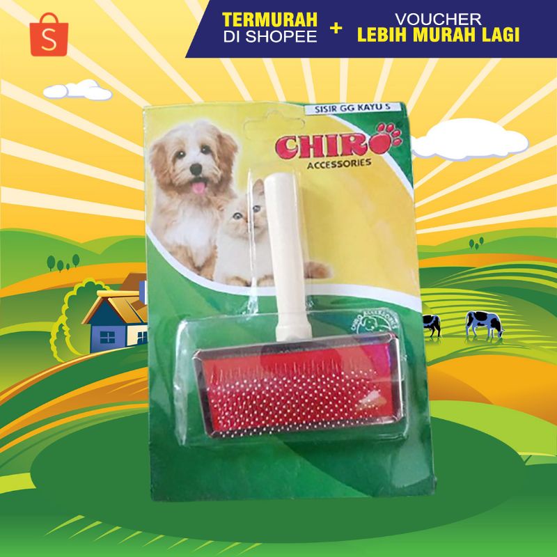 Sisir Grooming Sisir Kucing SISIR KAYU Kucing Anjing Kelinci UK XS