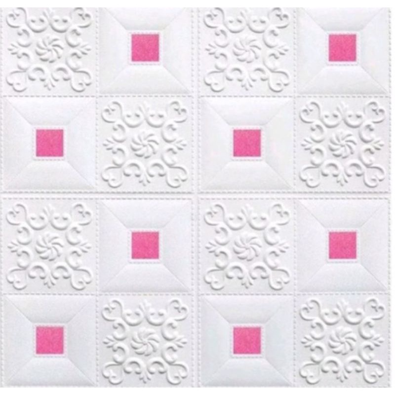 WALLPAPER 3D MOTIF BATIK CLASIC 70X70CM TEBAL 3MM-BATIK + STIKER PINK