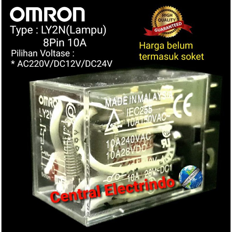 Relay Omron LY2N Lampu 8Pin 10A.