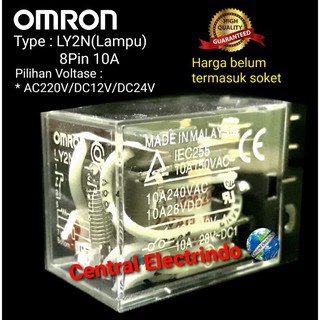 Relay Omron LY2N Lampu 8Pin 10A.