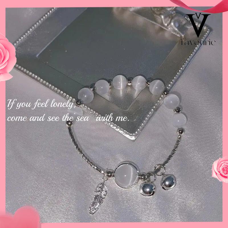 [COD]Opal Pasangan Pacar Wanita Gelang Wanita Sederhana Gelang Lonceng-FA