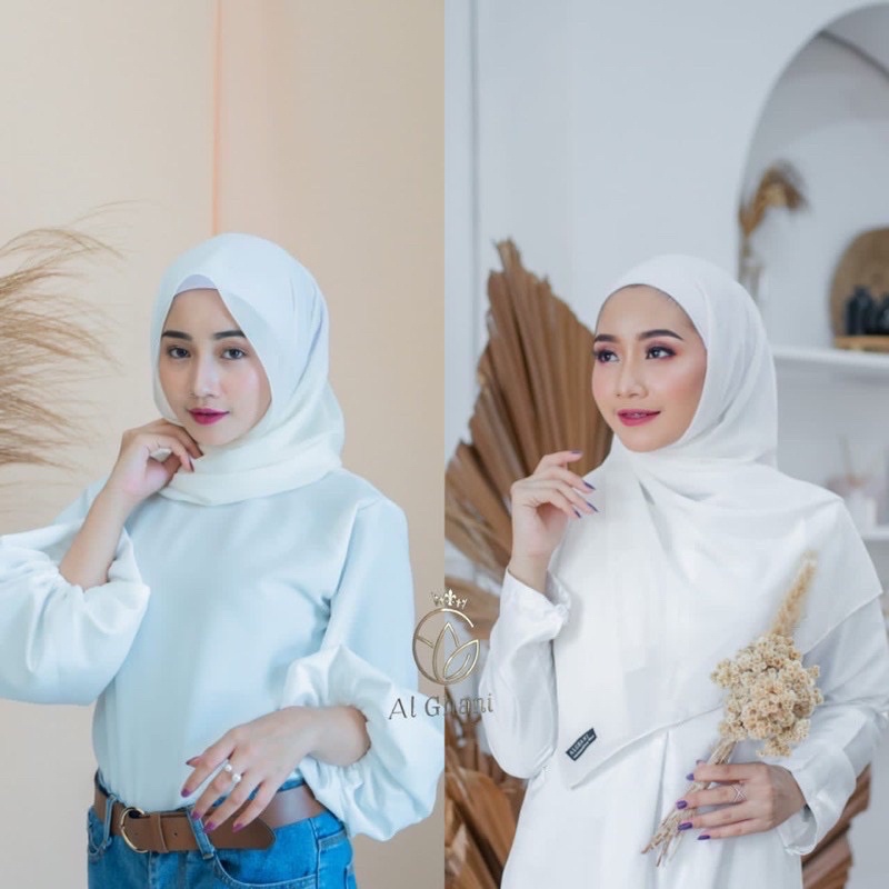 ALGHANI - PASHMINA CERUTY BABYDOLL HOODIE 2IN1 INNER BISA BOLAK BALIK