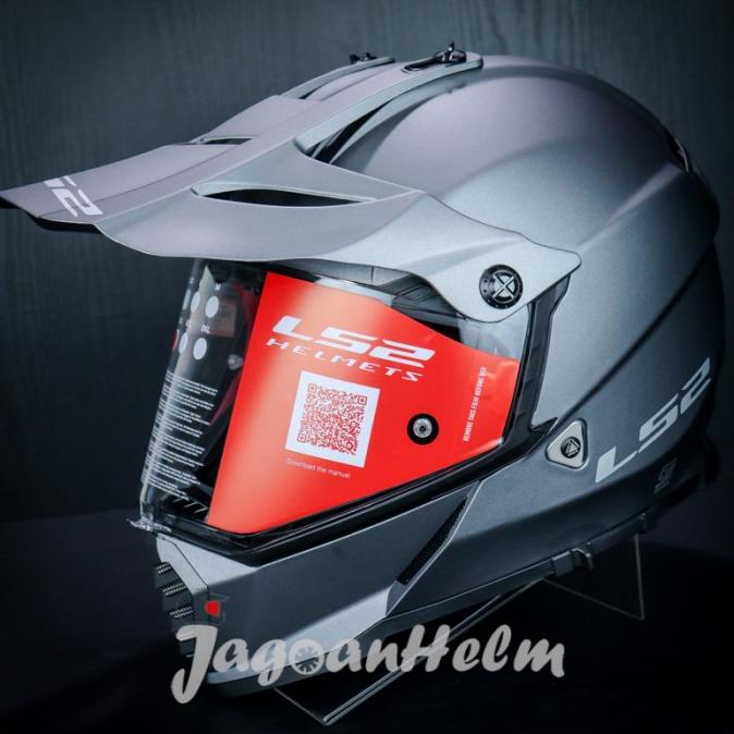 LS2 HELM MX436 PIONEER EVO | MATT TITANIUM | SOLID SUPERMOTO