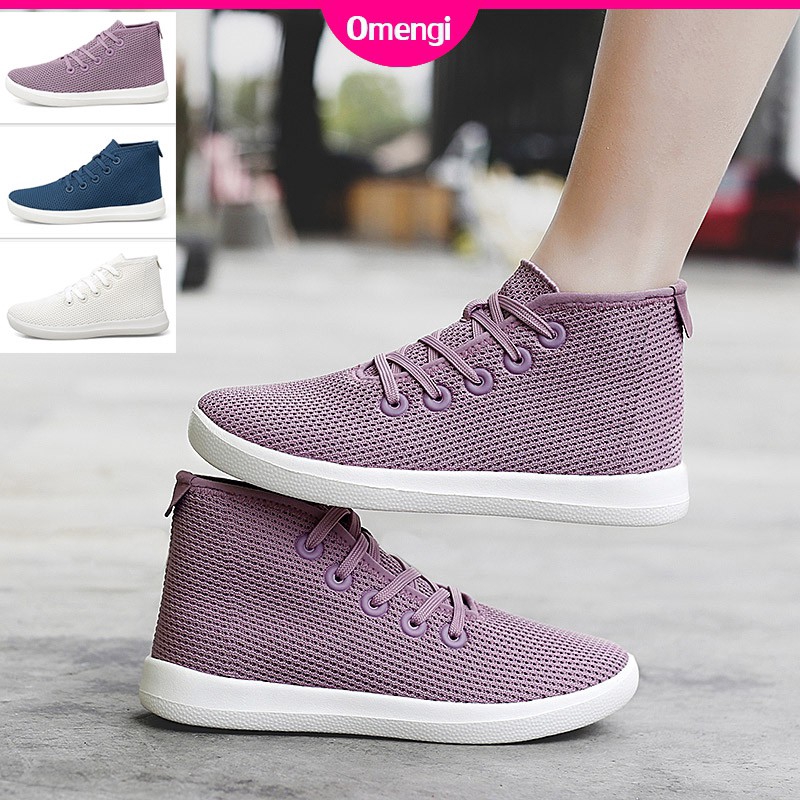 1 Pasang Sepatu Sneakers Wanita Lace Up  Gaya Casual Untuk 