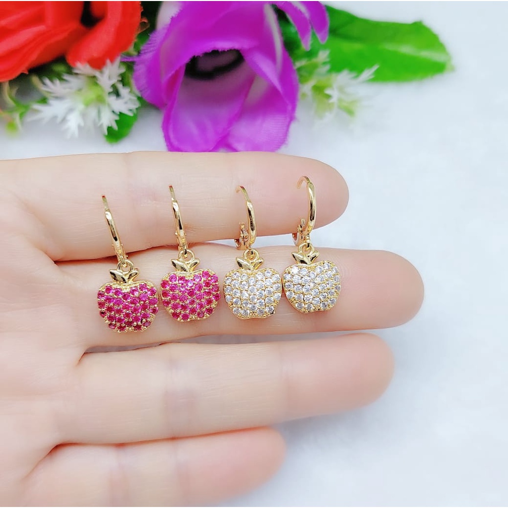 Anting xuping permata murah dan putih lapis emas 0437-0440