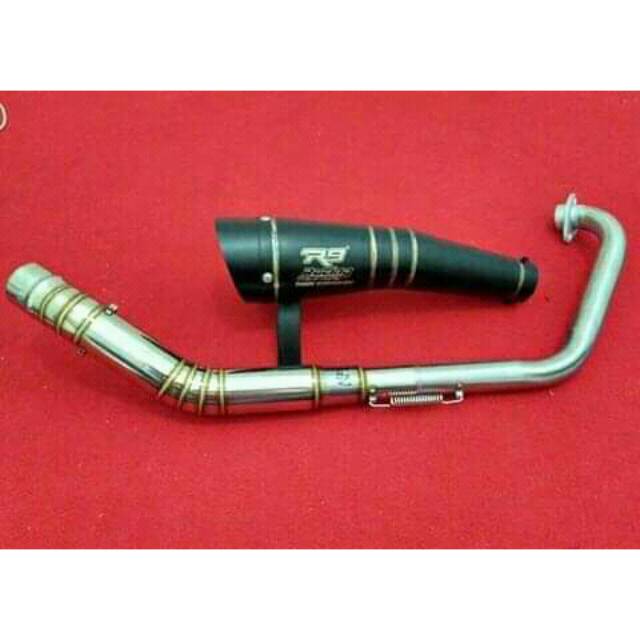 KNALPOT MOTOR HONDA CBR150 FACELITE RACING R9 BLACK H2