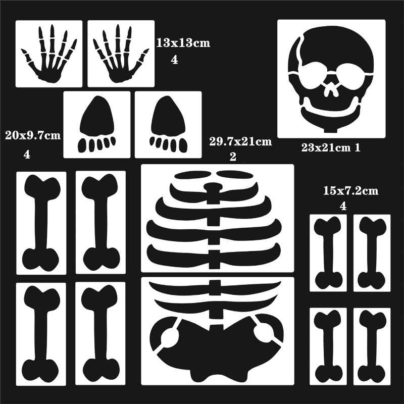 Set Template Lukisan Dinding Bahan Plastik Tema Halloween Handmade DIY