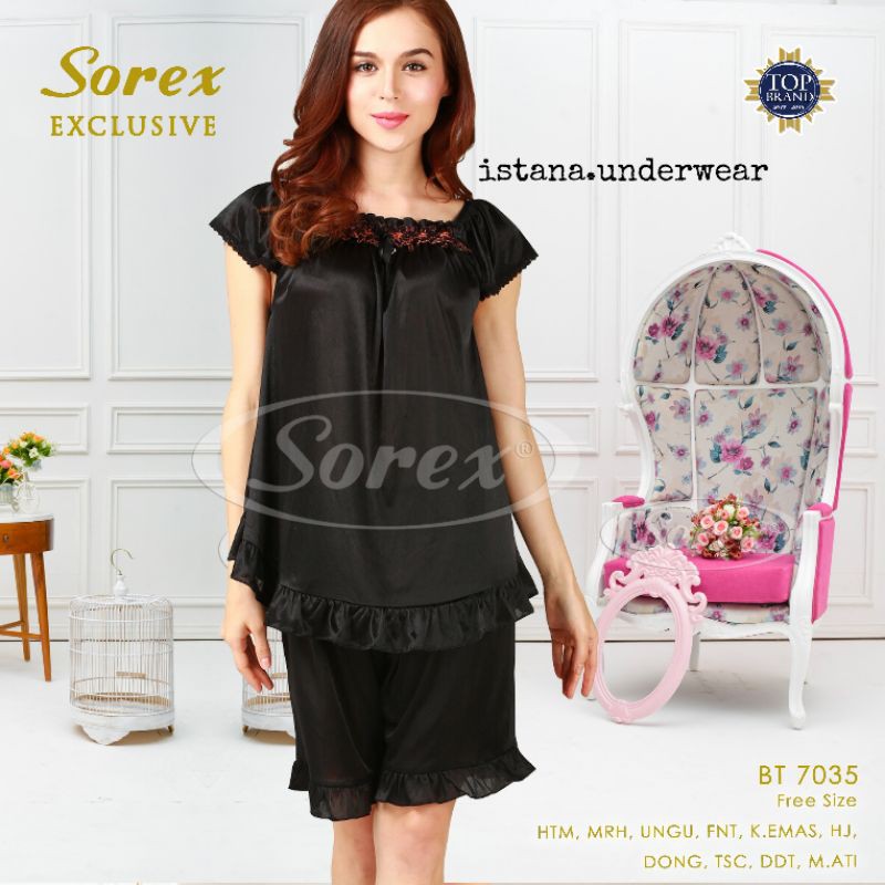 Baju tidur lingerie sorex Satin adem bahan premium 7035