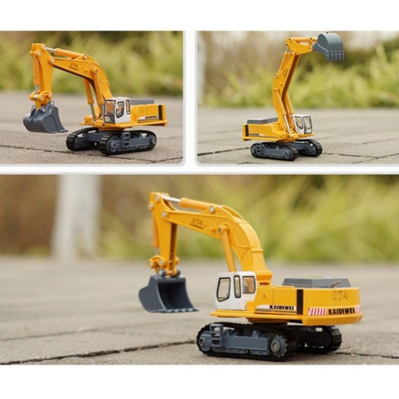 Miniatur Alat Berat KDW Hydraulic Excavator Diecast Kaidiwei Skala 1:87 Die-cast Truk Beko Mobil Mobilan keruk