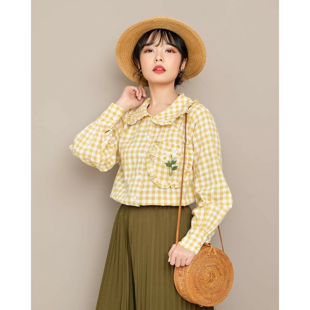 Daisy Blouse Atasan Wanita Korean Style Pakaian Wanita Pakaian Muslim