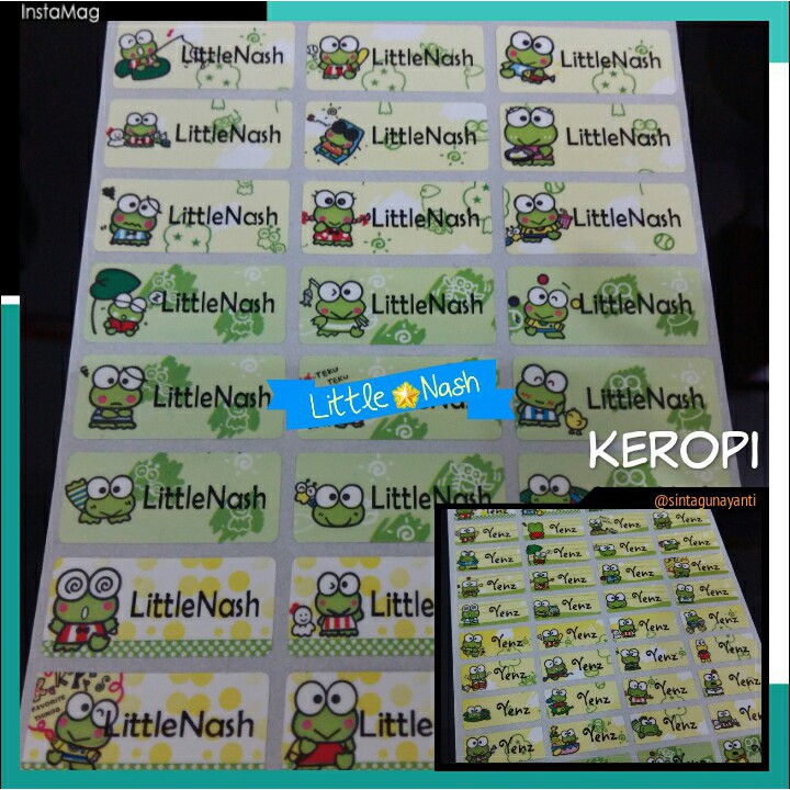 

Stiker Label Nama Waterproof - Keropi