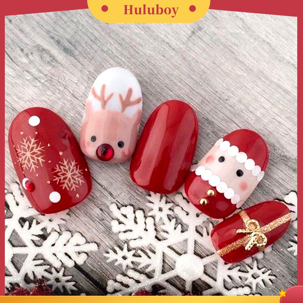 Huluboy Huluboy♡ 100pcs / Kotak Sequin Ultra Tipis Bentuk Snowflake Natal Untuk Nail Art