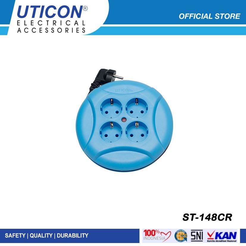 UTICON ST-148CR Kabel Gulung 4 Lubang 4 meter ST148CR box kabel