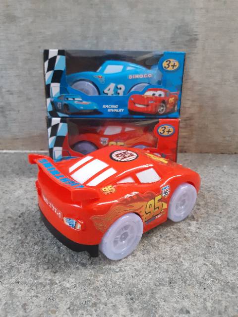 Mainan Mobil Cars Bump Go Baterai Lighting McQueen Anak Batre Edukatif