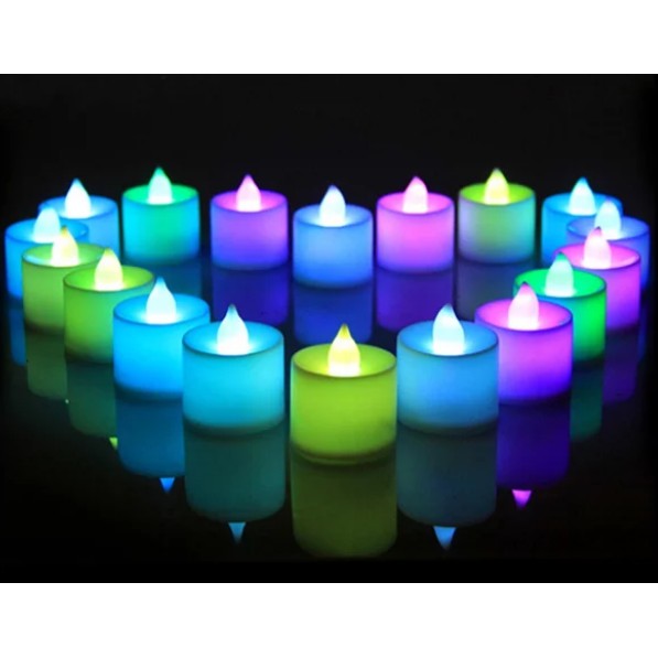 Lampu lilin LED hias Candle Nyala warna warni RGB souvenir unik pernak pernik