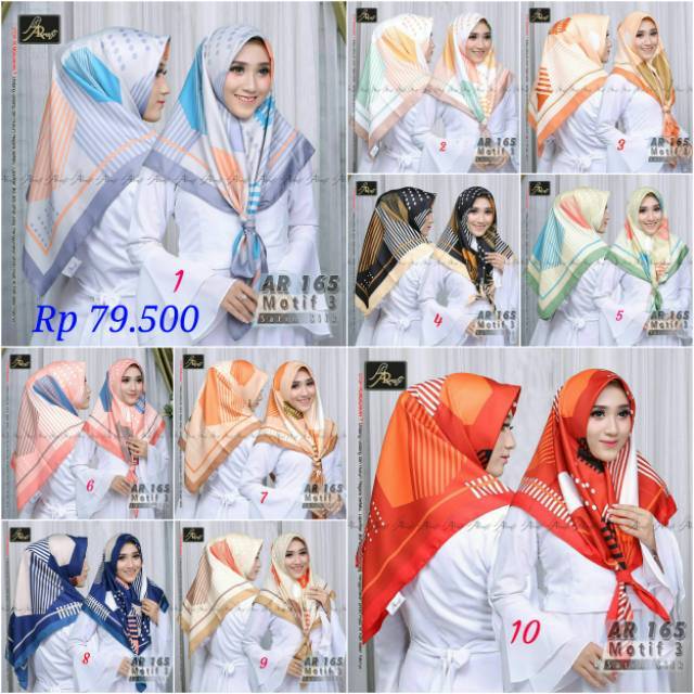 Hijab Segi empat Arrafi AR 165 Motif 3