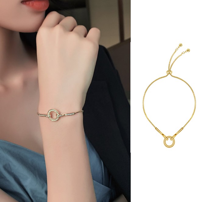 Gelang berlian imitasi lingkaran fashion wanita tangan rantai bracelet gelang serut