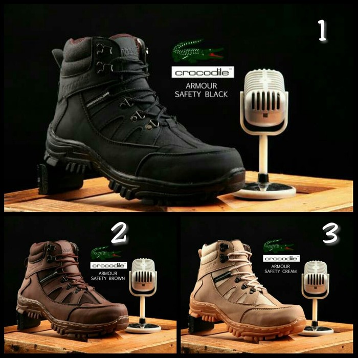 sepatu boots pria crocodile armor safety original handmade