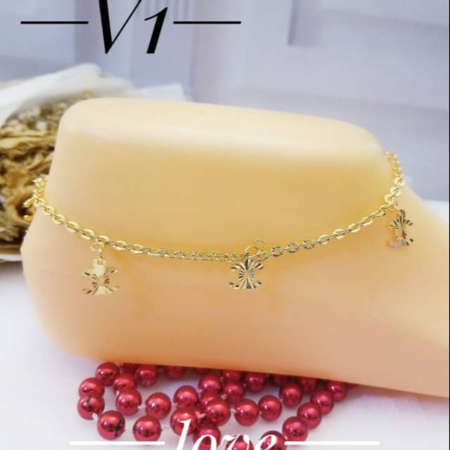 Xuping gelang kaki lapis emas 24k 1412c