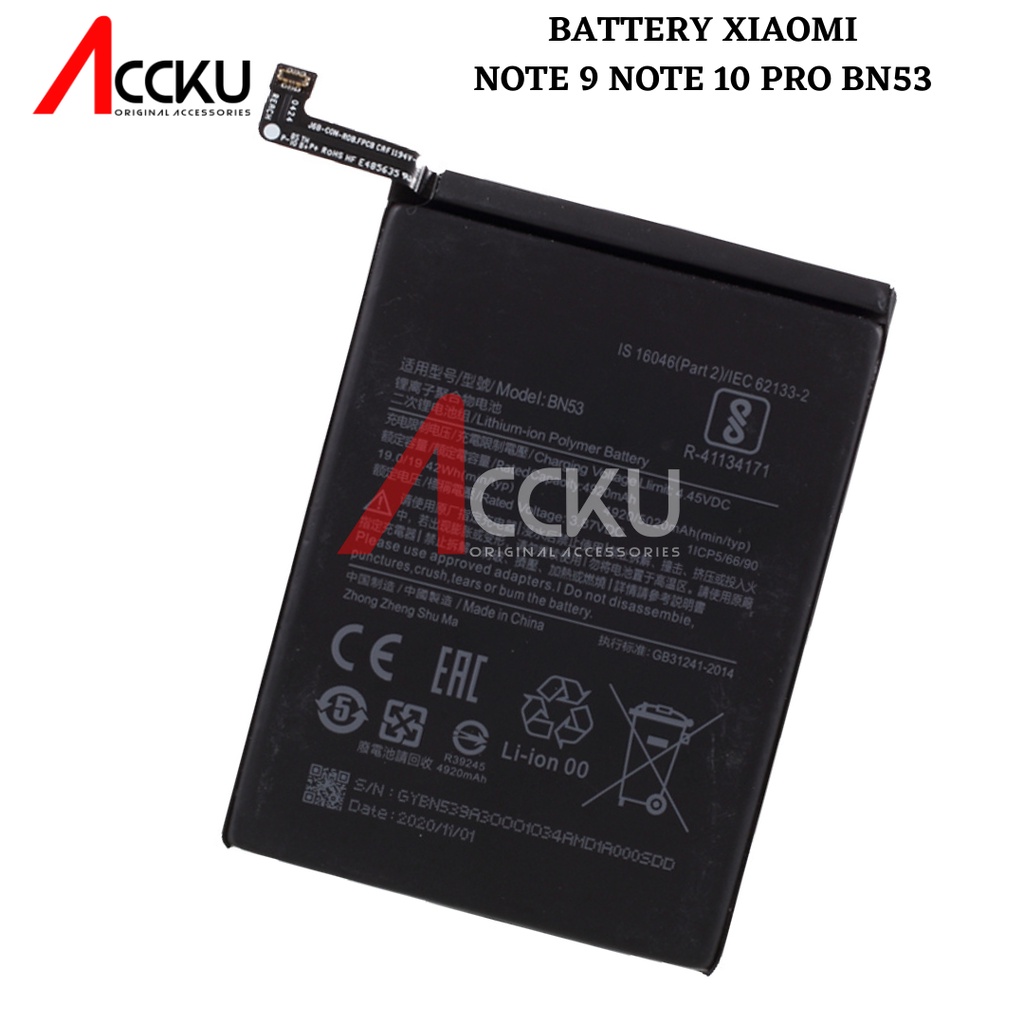 BATERAI XIAOMI MI NOTE 9 BATERAI XIAOMI BN53 BATERAI XIAOMI NOTE9 BATTERY XIAOMI NOTE10 PRO ORIGINAL