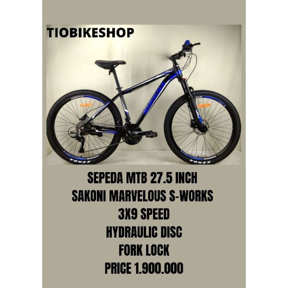 sepeda mtb 27.5 inch Sakoni marvelous 3x9 hydraulic disc