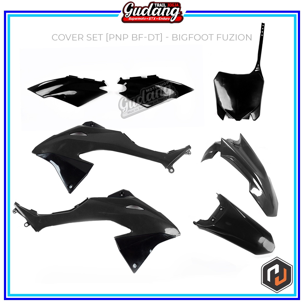 Cover Set Tutup Body Set Trail KLX Bigfoot Dtracker Fuzion HRV Hitam Putih Merah Fluo Yellow