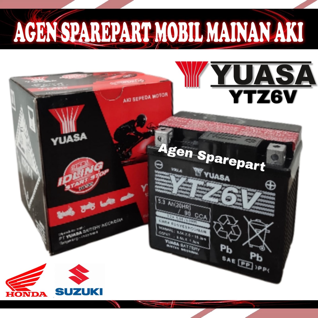 SMMA || AKI MOTOR KERING YUASA YTZ6V ACCU MOTOR BEAT ESP CBS ISS 2015 HONDA BEAT POP ESP CBS ISS 201