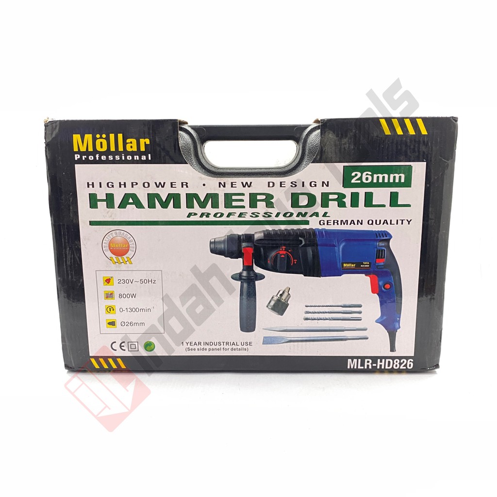 MOLLAR HD826 Mesin Rotary Hammer 26 mm - Bor Bobok Beton Besi SDS Plus