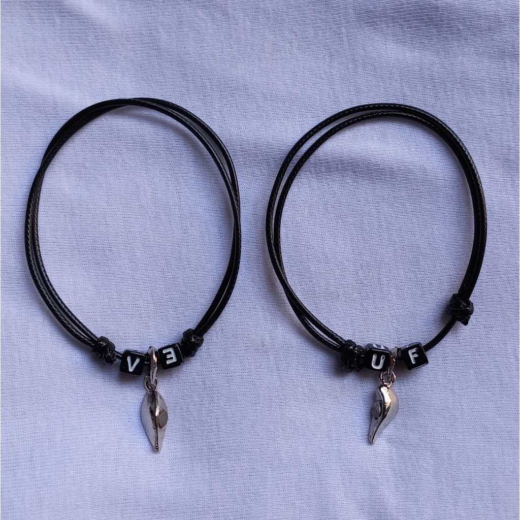 (COD) Gelang Couple Korean 1 Set 2pcs - Gelang Magnet Love HRF