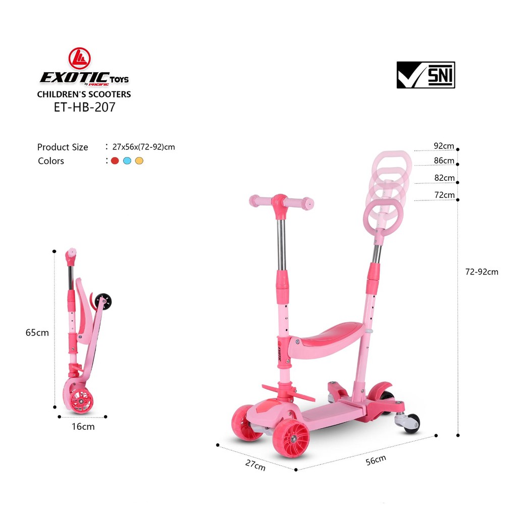 Scooter Skuter Anak Otoped Exotic ET HB207 Roda 3 Bisa di Lipat By Pacific-3