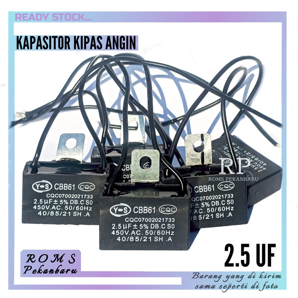 Jual KAPASITOR KIPAS ANGIN 2.5UF + 5 CAPASITOR ELCO 2.5 2,5UF 2,5 UF