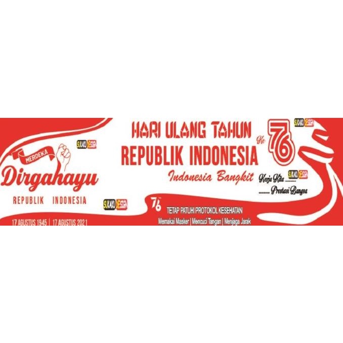 COD / Banner / Spanduk HUT RI Kemerdekaan Indonesia 76 th / 17 AGUSTUS