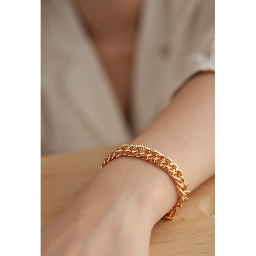 ZOEY - Gelang Tangan Bracelet Bangle Lapis Emas Cooper Alloy 044