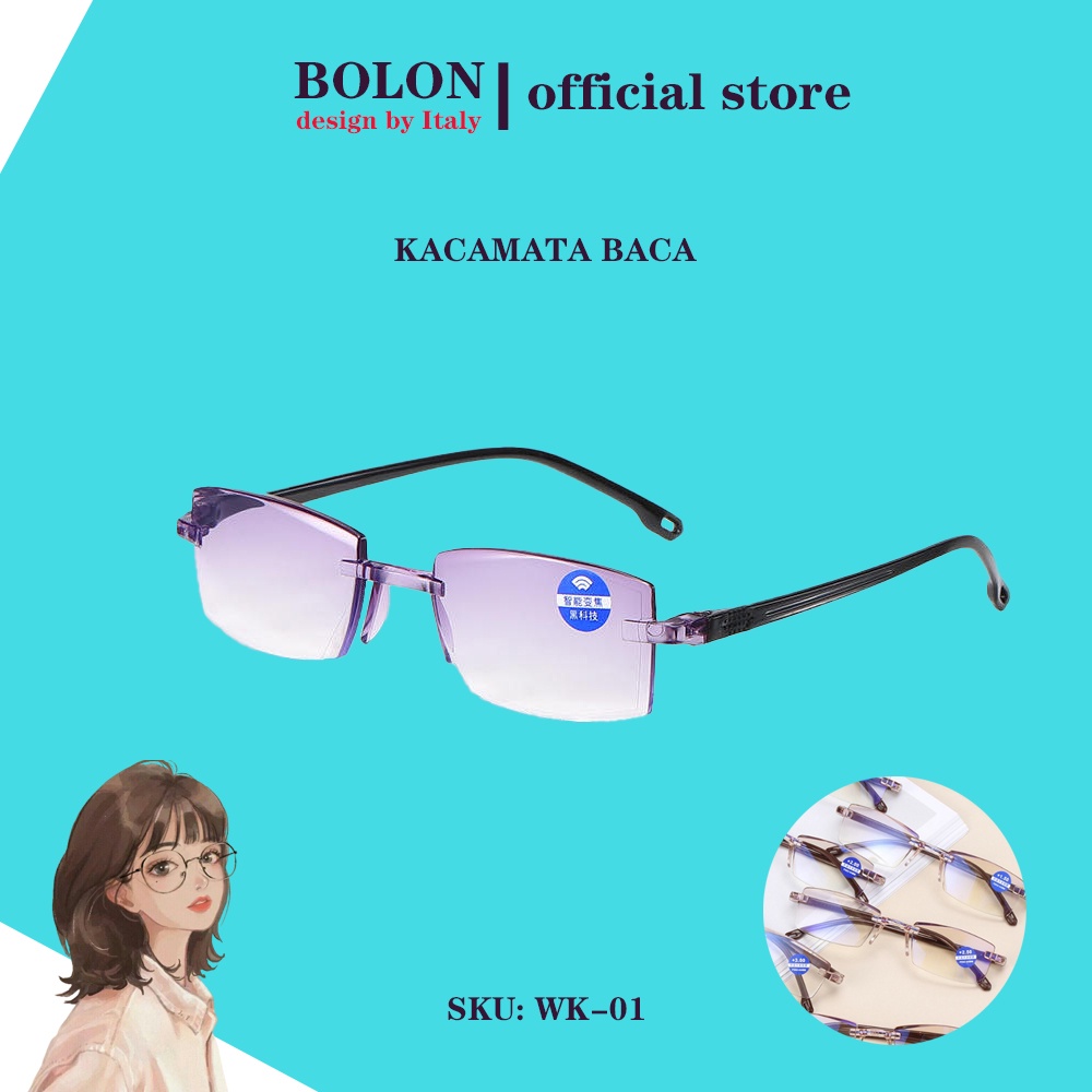 Kacamata Baca Plus 1.00 Plus 1.50 Plus 2.00 Plus 2,50  Frameless Unisex -BOLON EYEWEAR
