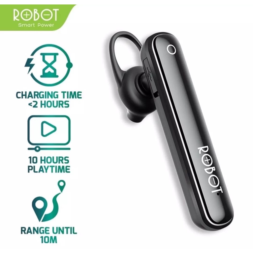 Headset-Handsfee-Earphone Bluetooth Wireless V5.0 ROBOT TALK10 ORIGINAL-Earphone Bluetooth Wireless HD Calling Robot Talk10 V5.0 Universal Support All Smartphone Android Ios Iphone-ORIGINAL