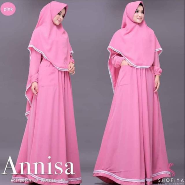 Ns FC Najibah Gamis Syari Putih Benhur Abu Toska Navy Maroon Hujan Muslim Modis