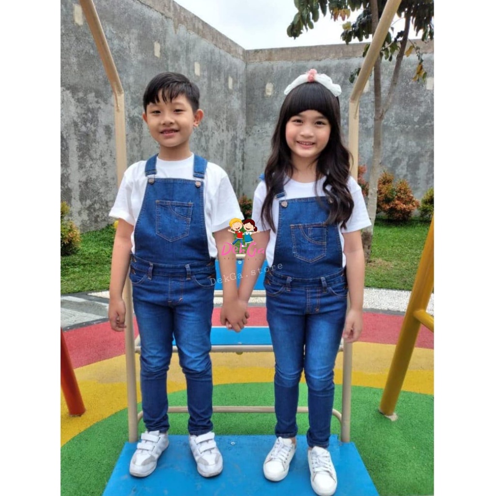 Overall jeans panjang anak unisex