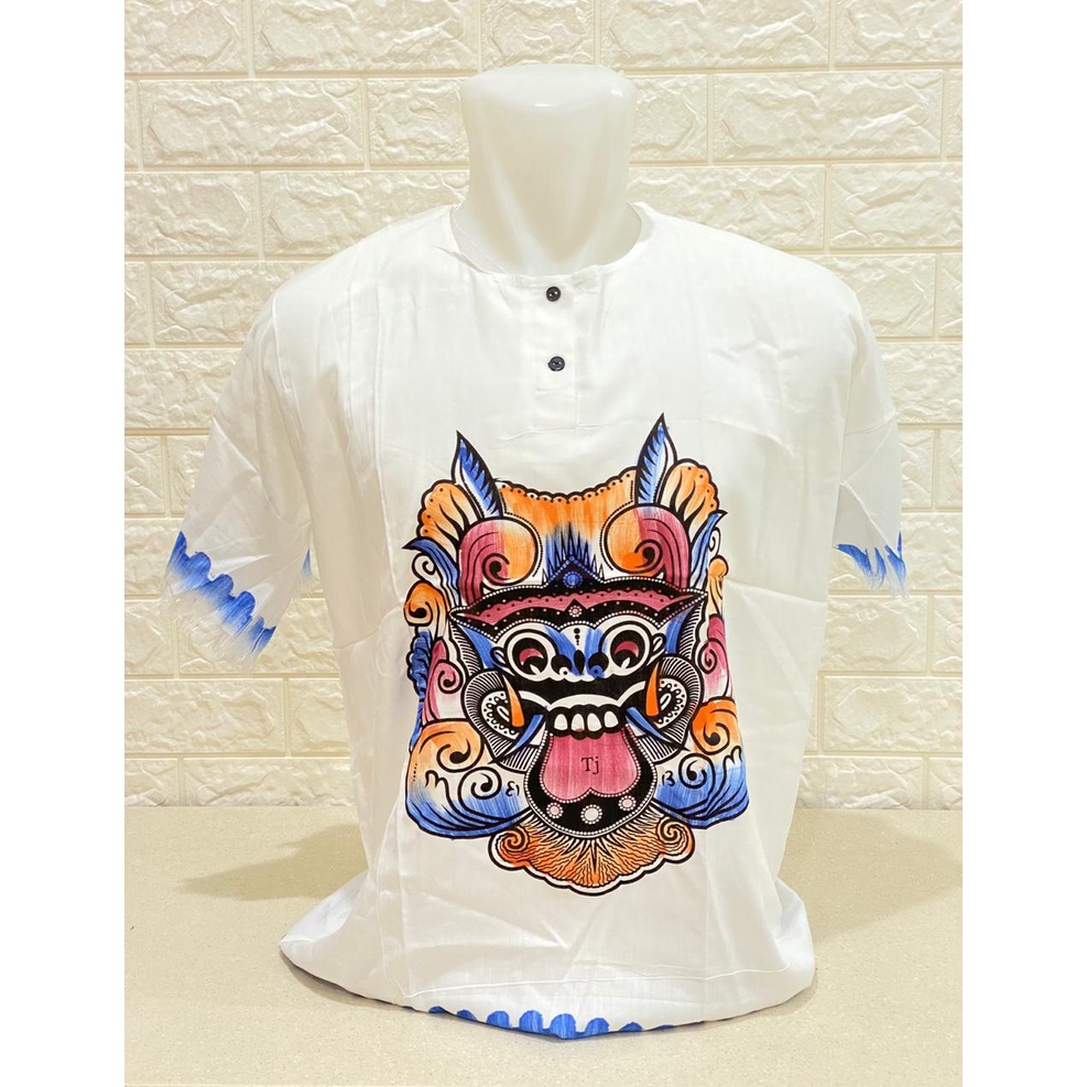 BAJU BALI BARONG DASAR PUTIH LIST ALL SIZE REAL PICT!!!