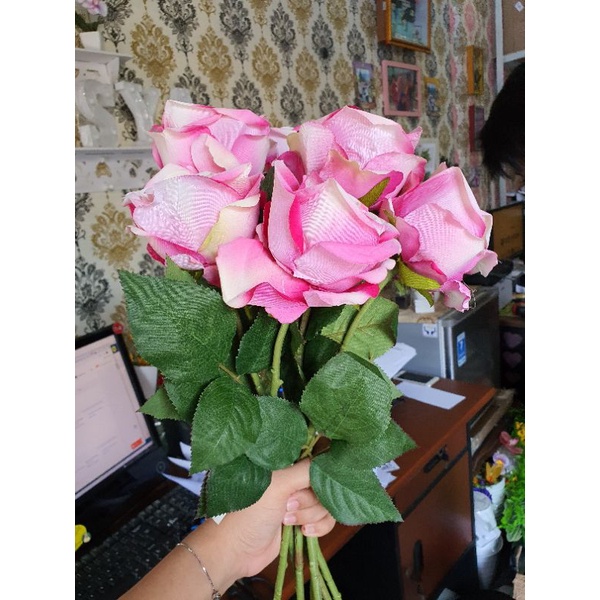 Mawar BLUDRU Duri Diameter 10 cm / Bunga Mawar Rose Artificial  / Bunga Plastik-2